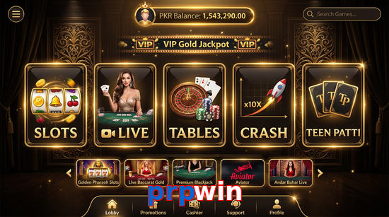 Main screen of Prpwin casino page for PK players